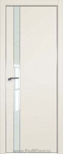 Дверь Profil Doors 106E цвет Магнолия Сатинат кромка Матовый Алюминий с 4-х сторон стекло Lacobel Белый лак
