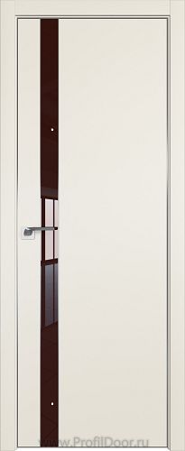 Дверь Profil Doors 106E цвет Магнолия Сатинат кромка Матовый Алюминий с 4-х сторон стекло Lacobel Коричневый лак