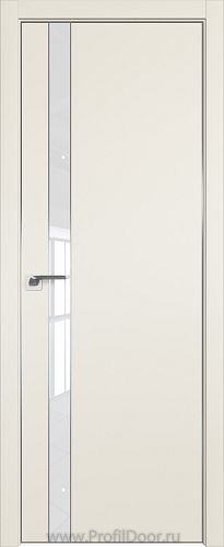Дверь Profil Doors 106E цвет Магнолия Сатинат кромка Матовый Алюминий с 4-х сторон стекло Lacobel лак Классик