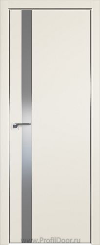 Дверь Profil Doors 106E цвет Магнолия Сатинат кромка Матовый Алюминий с 4-х сторон стекло Lacobel Серебро Матлак