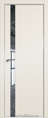 Дверь Profil Doors 106E цвет Магнолия Сатинат кромка Матовый Алюминий с 4-х сторон стекло Зеркало