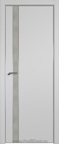 Дверь Profil Doors 106E цвет Манхэттен кромка Матовый Алюминий с 4-х сторон вставка Бетон Платина