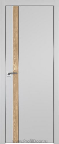 Дверь Profil Doors 106E цвет Манхэттен кромка Матовый Алюминий с 4-х сторон вставка Каштан Натуральный