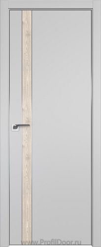 Дверь Profil Doors 106E цвет Манхэттен кромка Матовый Алюминий с 4-х сторон вставка Каштан Светлый