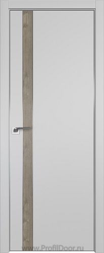 Дверь Profil Doors 106E цвет Манхэттен кромка Матовый Алюминий с 4-х сторон вставка Каштан Темный