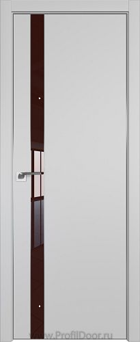 Дверь Profil Doors 106E цвет Манхэттен кромка Матовый Алюминий с 4-х сторон стекло Lacobel Коричневый лак