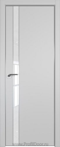 Дверь Profil Doors 106E цвет Манхэттен кромка Матовый Алюминий с 4-х сторон стекло Lacobel лак Классик