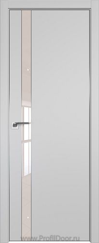 Дверь Profil Doors 106E цвет Манхэттен кромка Матовый Алюминий с 4-х сторон стекло Lacobel Перламутровый лак