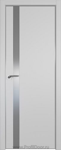 Дверь Profil Doors 106E цвет Манхэттен кромка Матовый Алюминий с 4-х сторон стекло Lacobel Серебро Матлак