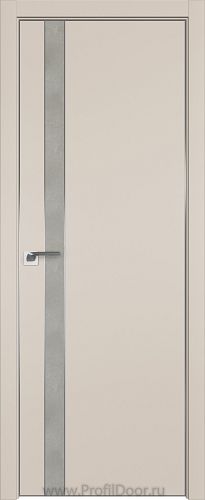 Дверь Profil Doors 106E цвет Санд кромка Матовый Алюминий с 4-х сторон вставка Бетон Платина
