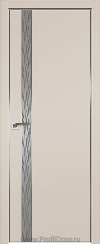 Дверь Profil Doors 106E цвет Санд кромка Матовый Алюминий с 4-х сторон вставка Дуб SKY Denim
