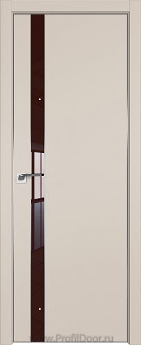 Дверь Profil Doors 106E цвет Санд кромка Матовый Алюминий с 4-х сторон стекло Lacobel Коричневый лак