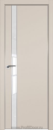 Дверь Profil Doors 106E цвет Санд кромка Матовый Алюминий с 4-х сторон стекло Lacobel лак Классик