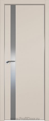 Дверь Profil Doors 106E цвет Санд кромка Матовый Алюминий с 4-х сторон стекло Lacobel Серебро Матлак