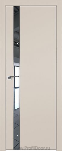 Дверь Profil Doors 106E цвет Санд кромка Матовый Алюминий с 4-х сторон стекло Зеркало