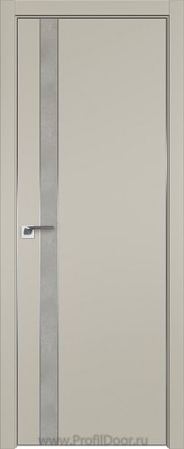 Дверь Profil Doors 106E цвет Шеллгрей кромка Матовый Алюминий с 4-х сторон вставка Бетон Платина