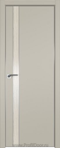 Дверь Profil Doors 106E цвет Шеллгрей кромка Матовый Алюминий с 4-х сторон вставка Дуб SKY Белёный