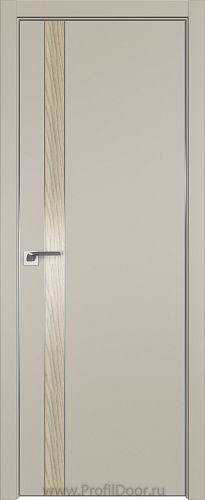 Дверь Profil Doors 106E цвет Шеллгрей кромка Матовый Алюминий с 4-х сторон вставка Дуб SKY Крем