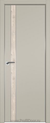 Дверь Profil Doors 106E цвет Шеллгрей кромка Матовый Алюминий с 4-х сторон вставка Каштан Светлый