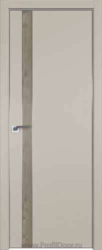 Дверь Profil Doors 106E цвет Шеллгрей кромка Матовый Алюминий с 4-х сторон вставка Каштан Темный