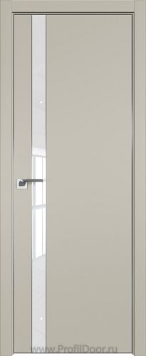 Дверь Profil Doors 106E цвет Шеллгрей кромка Матовый Алюминий с 4-х сторон стекло Lacobel лак Классик