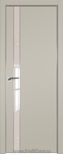 Дверь Profil Doors 106E цвет Шеллгрей кромка Матовый Алюминий с 4-х сторон стекло Lacobel Перламутровый лак