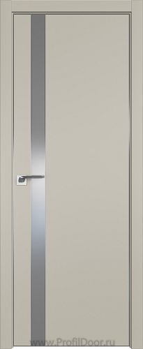 Дверь Profil Doors 106E цвет Шеллгрей кромка Матовый Алюминий с 4-х сторон стекло Lacobel Серебро Матлак