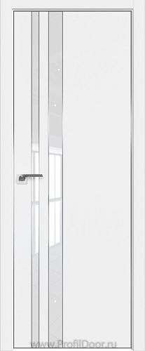 Дверь Profil Doors 116E цвет Аляска кромка Матовый Алюминий с 4-х сторон стекло Lacobel лак Классик