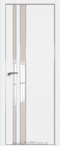 Дверь Profil Doors 116E цвет Аляска кромка Матовый Алюминий с 4-х сторон стекло Lacobel Перламутровый лак