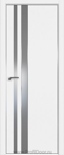 Дверь Profil Doors 116E цвет Аляска кромка Матовый Алюминий с 4-х сторон стекло Lacobel Серебро Матлак