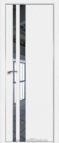 Дверь Profil Doors 116E цвет Аляска кромка Матовый Алюминий с 4-х сторон стекло Зеркало
