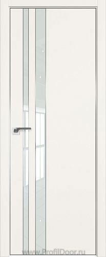 Дверь Profil Doors 116E цвет ДаркВайт кромка Матовый Алюминий с 4-х сторон стекло Lacobel Белый лак
