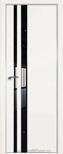 Дверь Profil Doors 116E цвет ДаркВайт кромка Матовый Алюминий с 4-х сторон стекло Lacobel Черный лак
