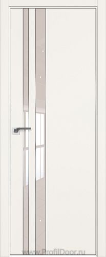 Дверь Profil Doors 116E цвет ДаркВайт кромка Матовый Алюминий с 4-х сторон стекло Lacobel Перламутровый лак