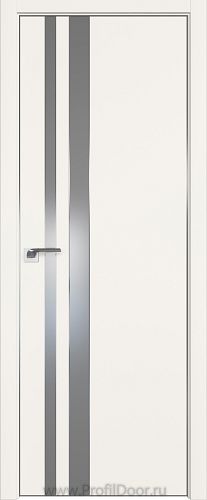 Дверь Profil Doors 116E цвет ДаркВайт кромка Матовый Алюминий с 4-х сторон стекло Lacobel Серебро Матлак