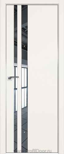 Дверь Profil Doors 116E цвет ДаркВайт кромка Матовый Алюминий с 4-х сторон стекло Зеркало