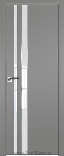 Дверь Profil Doors 116E цвет Грей кромка Матовый Алюминий с 4-х сторон стекло Lacobel лак Классик