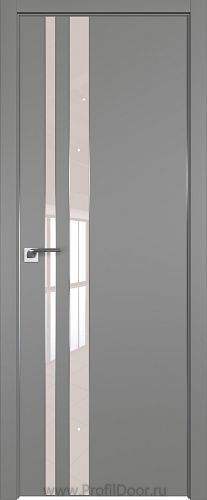 Дверь Profil Doors 116E цвет Грей кромка Матовый Алюминий с 4-х сторон стекло Lacobel Перламутровый лак