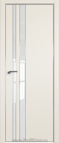 Дверь Profil Doors 116E цвет Магнолия Сатинат кромка Матовый Алюминий с 4-х сторон стекло Lacobel лак Классик