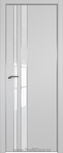 Дверь Profil Doors 116E цвет Манхэттен кромка Матовый Алюминий с 4-х сторон стекло Lacobel лак Классик