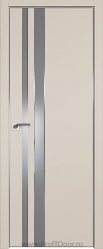 Дверь Profil Doors 116E цвет Санд кромка Матовый Алюминий с 4-х сторон стекло Lacobel Серебро Матлак