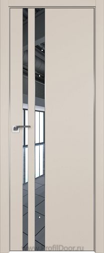 Дверь Profil Doors 116E цвет Санд кромка Матовый Алюминий с 4-х сторон стекло Зеркало