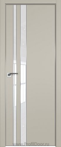 Дверь Profil Doors 116E цвет Шеллгрей кромка Матовый Алюминий с 4-х сторон стекло Lacobel лак Классик