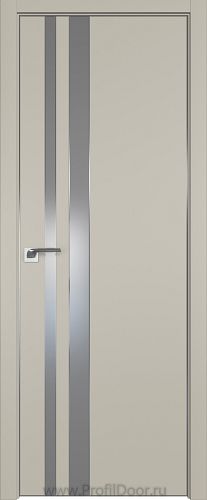 Дверь Profil Doors 116E цвет Шеллгрей кромка Матовый Алюминий с 4-х сторон стекло Lacobel Серебро Матлак