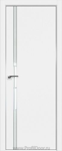 Дверь Profil Doors 122E цвет Аляска кромка Матовый Алюминий с 4-х сторон стекло Lacobel Белый лак