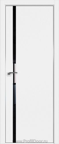 Дверь Profil Doors 122E цвет Аляска кромка Матовый Алюминий с 4-х сторон стекло Lacobel Черный лак