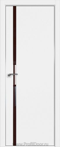 Дверь Profil Doors 122E цвет Аляска кромка Матовый Алюминий с 4-х сторон стекло Lacobel Коричневый лак