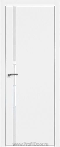 Дверь Profil Doors 122E цвет Аляска кромка Матовый Алюминий с 4-х сторон стекло Lacobel лак Классик
