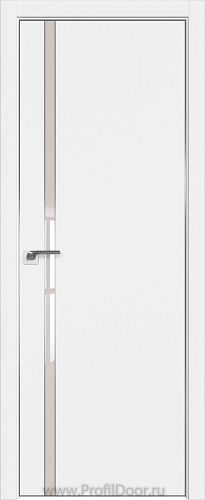 Дверь Profil Doors 122E цвет Аляска кромка Матовый Алюминий с 4-х сторон стекло Lacobel Перламутровый лак
