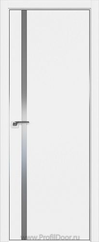 Дверь Profil Doors 122E цвет Аляска кромка Матовый Алюминий с 4-х сторон стекло Lacobel Серебро Матлак